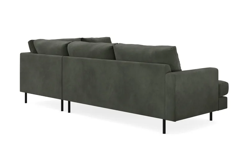 Menard Compact 4-sits Högervänd L-formad Schäslongsoffa i Manchester - Mörkgrön - Products - Möbler - Soffa - Divansoffa & schäslongsoffa - 4 sits soffa med divan