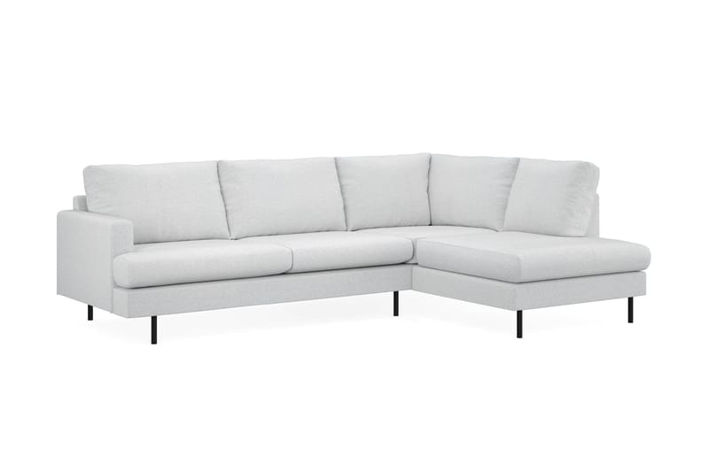 Menard Compact 4-sits Högervänd L-formad Schäslongsoffa i Tyg - Ljusgrå - Products - Möbler - Soffa - Divansoffa & schäslongsoffa - 4 sits soffa med divan