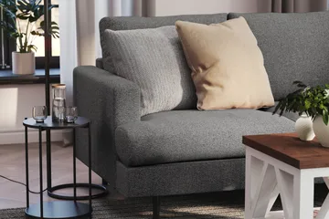 Menard Compact 4-sits Högervänd L-formad Schäslongsoffa i Tyg - Mörkgrå - Products - Möbler - Soffa - Divansoffa & schäslongsoffa - 4 sits soffa med divan