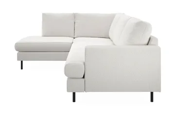 Menard Compact 4-sits Vänstervänd L-formad Schäslongsoffa i Bouclé - Vit - Products - Möbler - Soffa - Divansoffa & schäslongsoffa - 4 sits soffa med divan