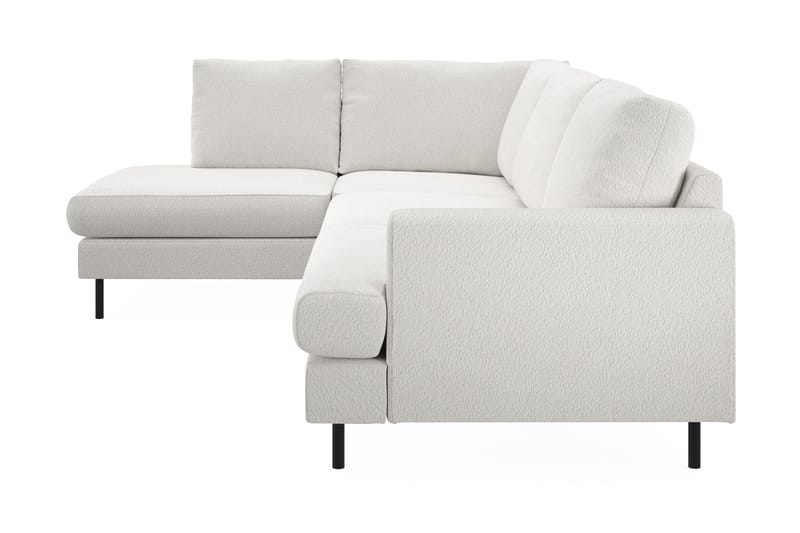 Menard Compact 4-sits Vänstervänd L-formad Schäslongsoffa i Bouclé - Vit - Products - Möbler - Soffa - Divansoffa & schäslongsoffa - 4 sits soffa med divan