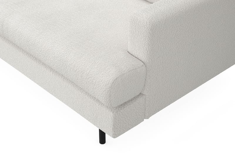 Menard Compact 4-sits Vänstervänd L-formad Schäslongsoffa i Bouclé - Vit - Products - Möbler - Soffa - Divansoffa & schäslongsoffa - 4 sits soffa med divan