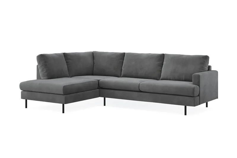 Menard Compact 4-sits Vänstervänd L-formad Schäslongsoffa i Manchester - Grå - Products - Möbler - Soffa - Divansoffa & schäslongsoffa - 4 sits soffa med divan