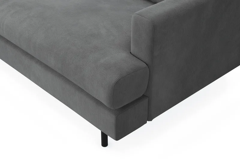 Menard Compact 4-sits Vänstervänd L-formad Schäslongsoffa i Manchester - Grå - Products - Möbler - Soffa - Divansoffa & schäslongsoffa - 4 sits soffa med divan