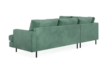 Menard Compact 4-sits Vänstervänd L-formad Schäslongsoffa i Sammet - Mörkgrön - Products - Möbler - Soffa - Divansoffa & schäslongsoffa - 4 sits soffa med divan