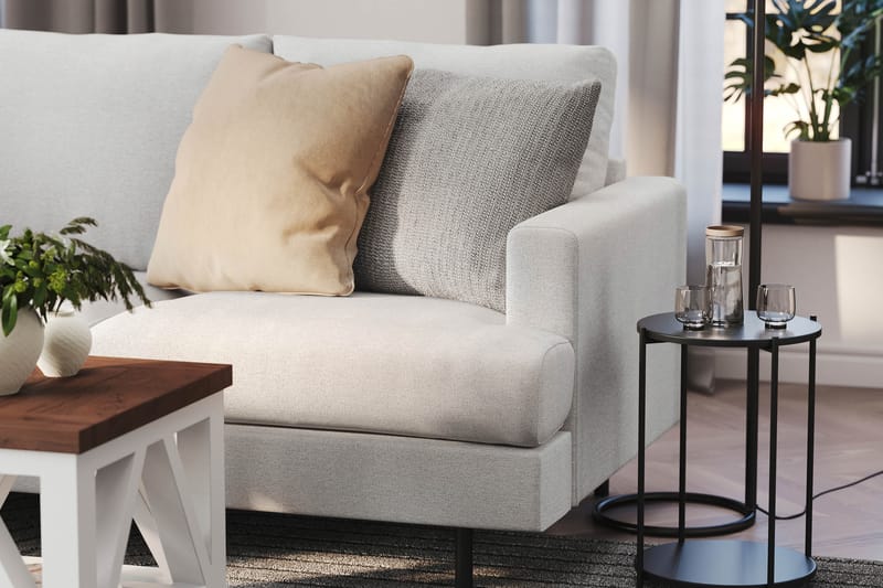 Menard Compact 4-sits Vänstervänd L-formad Schäslongsoffa i Tyg - Ljusgrå - Products - Möbler - Soffa - Divansoffa & schäslongsoffa - 4 sits soffa med divan