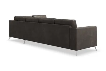 Ocean Lyx 4-sits Högervänd L-formad Schäslongsoffa i Konstläder - Mörkgrå - Products - Möbler - Soffa - Divansoffa & schäslongsoffa - 4 sits soffa med divan