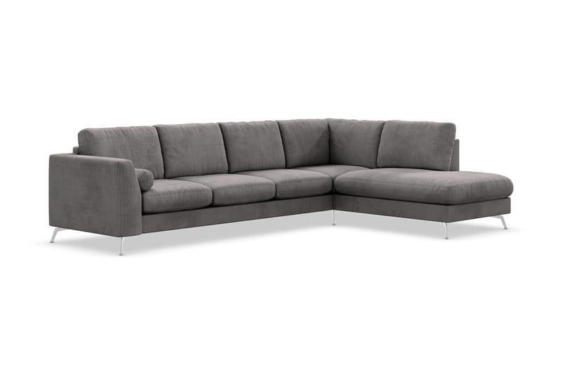 Ocean Lyx 4-sits Högervänd L-formad Schäslongsoffa i Manchester - Mörkgrå - Products - Möbler - Soffa - Divansoffa & schäslongsoffa - 4 sits soffa med divan