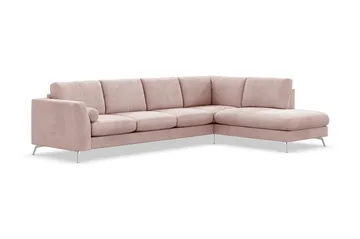 Ocean Lyx 4-sits Högervänd L-formad Schäslongsoffa i Manchester - Rosa - Products - Möbler - Soffa - Divansoffa & schäslongsoffa - 4 sits soffa med divan
