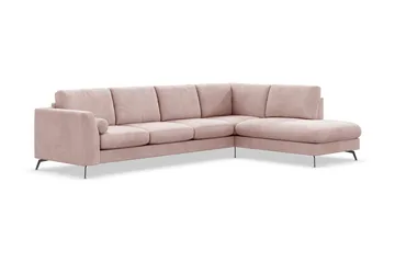 Ocean Lyx 4-sits Högervänd L-formad Schäslongsoffa i Manchester - Rosa - Products - Möbler - Soffa - Divansoffa & schäslongsoffa - 4 sits soffa med divan