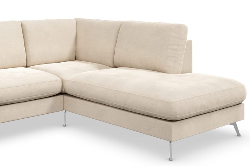 Ocean Lyx 4-sits Högervänd L-formad Schäslongsoffa i Sammet - Beige - Products - Möbler - Soffa - Divansoffa & schäslongsoffa - 4 sits soffa med divan