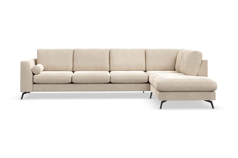 Ocean Lyx 4-sits Högervänd L-formad Schäslongsoffa i Sammet - Beige - Products - Möbler - Soffa - Divansoffa & schäslongsoffa - 4 sits soffa med divan