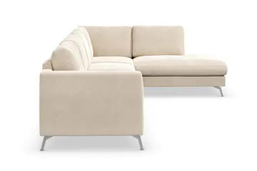 Ocean Lyx 4-sits Högervänd L-formad Schäslongsoffa i Sammet - Beige - Products - Möbler - Soffa - Divansoffa & schäslongsoffa - 4 sits soffa med divan