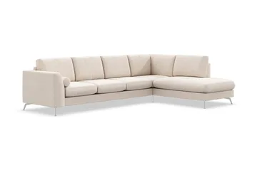 Ocean Lyx 4-sits Högervänd L-formad Schäslongsoffa i Tyg - Beige - Products - Möbler - Soffa - Divansoffa & schäslongsoffa - 4 sits soffa med divan