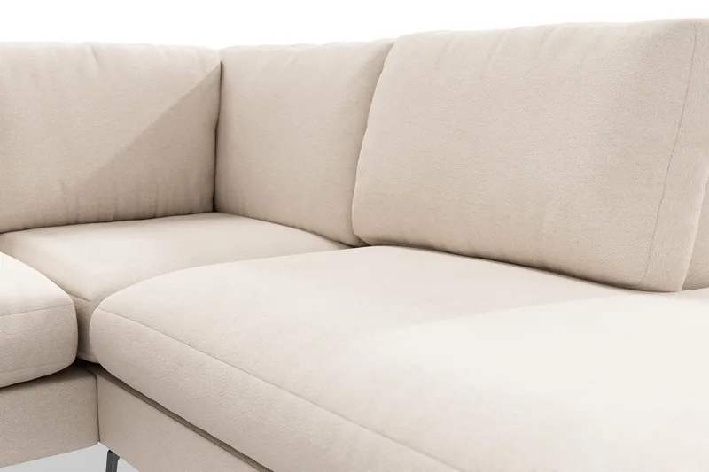 Ocean Lyx 4-sits Högervänd L-formad Schäslongsoffa i Tyg - Beige - Products - Möbler - Soffa - Divansoffa & schäslongsoffa - 4 sits soffa med divan