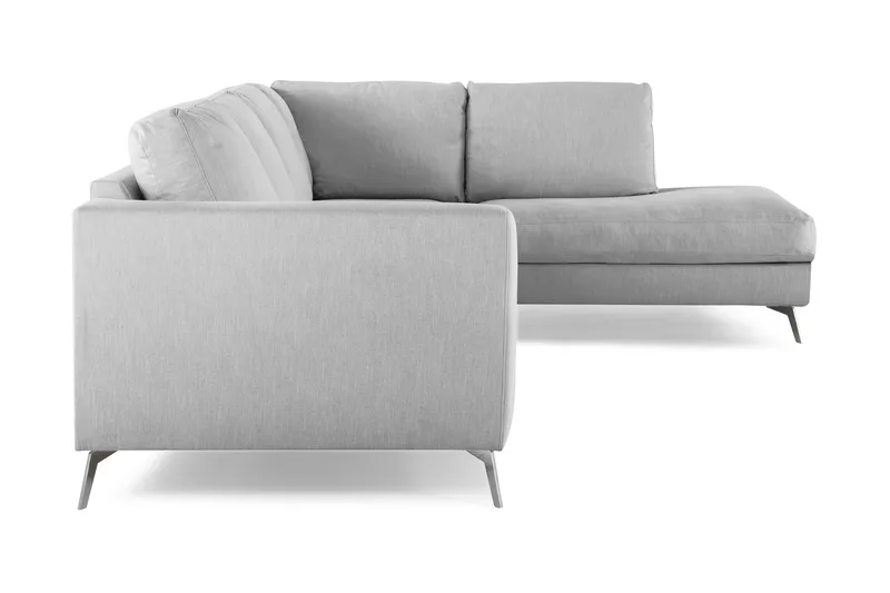 Ocean Lyx 4-sits Högervänd L-formad Schäslongsoffa i Tyg - Grå - Products - Möbler - Soffa - Divansoffa & schäslongsoffa - 4 sits soffa med divan