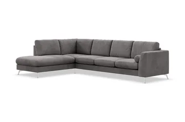 Ocean Lyx 4-sits Vänstervänd L-formad Schäslongsoffa i Manchester - Mörkgrå - Products - Möbler - Soffa - Divansoffa & schäslongsoffa - 4 sits soffa med divan
