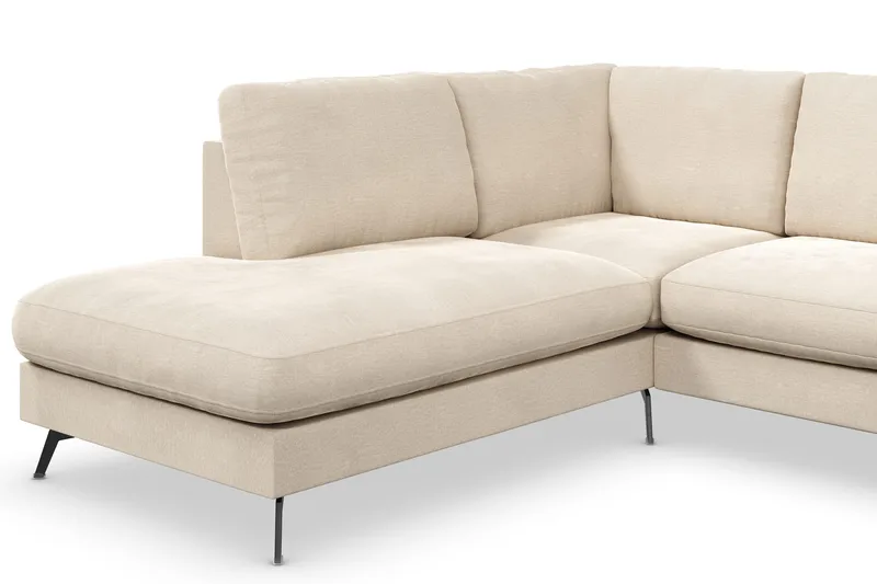Ocean Lyx 4-sits Vänstervänd L-formad Schäslongsoffa i Sammet - Beige - Products - Möbler - Soffa - Divansoffa & schäslongsoffa - 4 sits soffa med divan