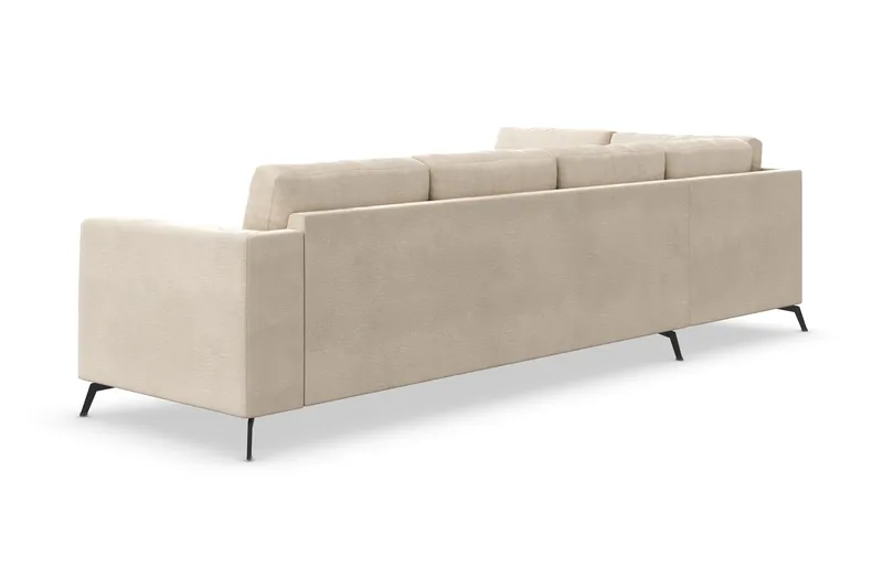 Ocean Lyx 4-sits Vänstervänd L-formad Schäslongsoffa i Sammet - Beige - Products - Möbler - Soffa - Divansoffa & schäslongsoffa - 4 sits soffa med divan
