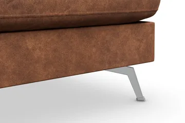Ocean Lyx 5-sits Högervänd L-formad Schäslongsoffa i Konstläder - Brun - Products - Möbler - Soffa - Divansoffa & schäslongsoffa - 4 sits soffa med divan