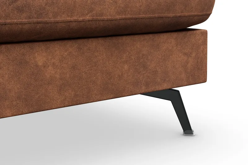Ocean Lyx 5-sits Högervänd L-formad Schäslongsoffa i Konstläder - Brun - Products - Möbler - Soffa - Divansoffa & schäslongsoffa - 4 sits soffa med divan