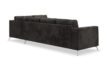 Ocean Lyx 5-sits Högervänd L-formad Schäslongsoffa i Sammet - Mörkgrå - Products - Möbler - Soffa - Divansoffa & schäslongsoffa - 4 sits soffa med divan
