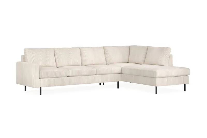 Peppe 4-sits Högervänd L-formad Schäslongsoffa i Manchester - Beige - Products - Möbler - Soffa - Divansoffa & schäslongsoffa - 4 sits soffa med divan