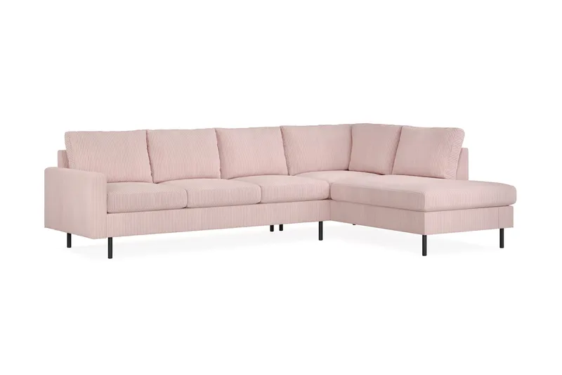 Peppe 4-sits Högervänd L-formad Schäslongsoffa i Manchester - Rosa - Products - Möbler - Soffa - Divansoffa & schäslongsoffa - 4 sits soffa med divan