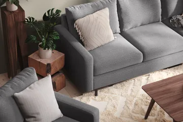 Peppe 4-sits Högervänd L-formad Schäslongsoffa i Tyg - Ljusgrå - Products - Möbler - Soffa - Divansoffa & schäslongsoffa - 4 sits soffa med divan