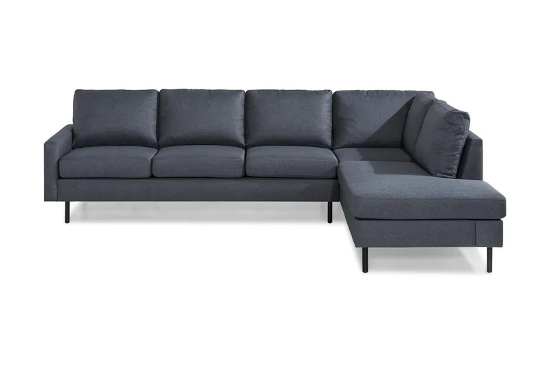 Peppe 4-sits Högervänd L-formad Schäslongsoffa i Tyg, Mörkgrå