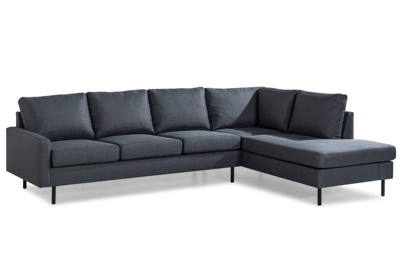 Peppe 4-sits Högervänd L-formad Schäslongsoffa i Tyg - Mörkgrå - Products - Möbler - Soffa - Divansoffa & schäslongsoffa - 4 sits soffa med divan