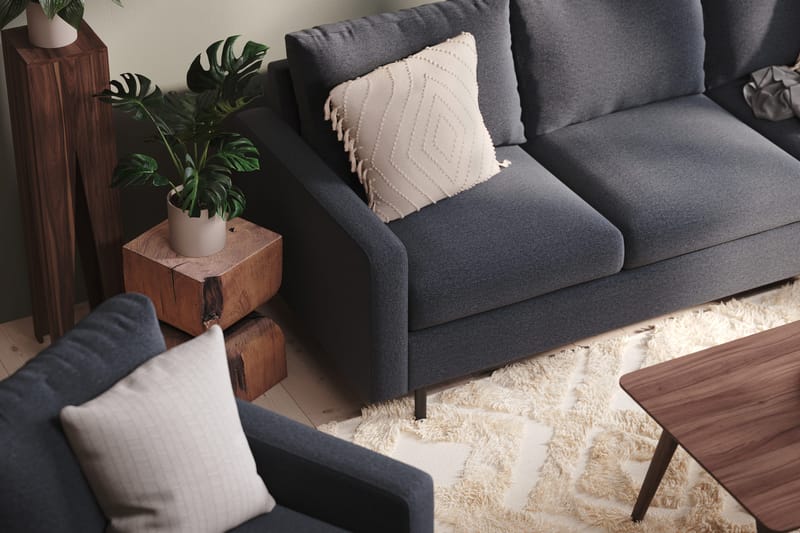 Peppe 4-sits Högervänd L-formad Schäslongsoffa i Tyg - Mörkgrå - Products - Möbler - Soffa - Divansoffa & schäslongsoffa - 4 sits soffa med divan