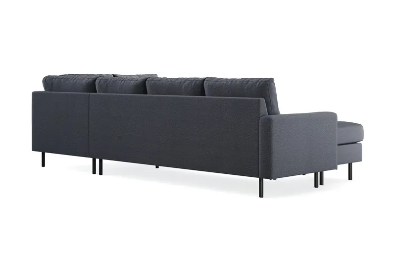 Peppe 4-sits Högervänd U-formad Soffa med Divan och Schäslong i Tyg - Mörkgrå - Products - Möbler - Soffa - Divansoffa & schäslongsoffa - 4 sits soffa med divan