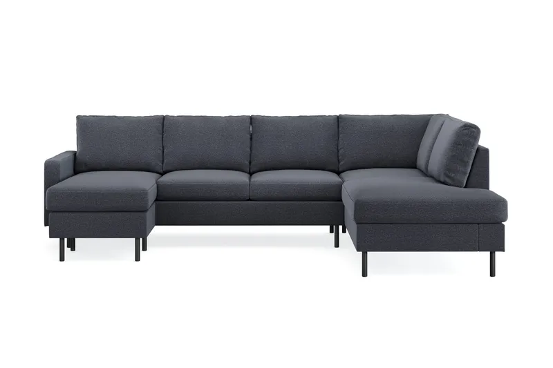 Peppe 4-sits Högervänd U-formad Soffa med Divan och Schäslong i Tyg - Mörkgrå - Products - Möbler - Soffa - Divansoffa & schäslongsoffa - 4 sits soffa med divan