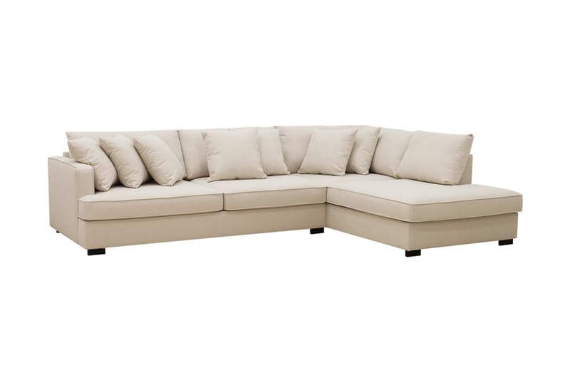 Rossita 4-sits Högervänd L-formad Djup Schäslongsoffa i Bouclé - Beige - Products - Möbler - Soffa - Divansoffa & schäslongsoffa - 4 sits soffa med divan