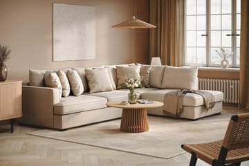Rossita 4-sits Högervänd L-formad Djup Schäslongsoffa i Bouclé - Beige - Products - Möbler - Soffa - Divansoffa & schäslongsoffa - 4 sits soffa med divan
