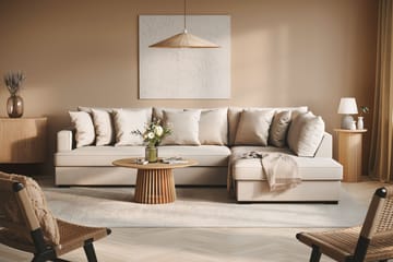 Rossita 4-sits Högervänd L-formad Djup Schäslongsoffa i Bouclé - Beige - Products - Möbler - Soffa - Divansoffa & schäslongsoffa - 4 sits soffa med divan
