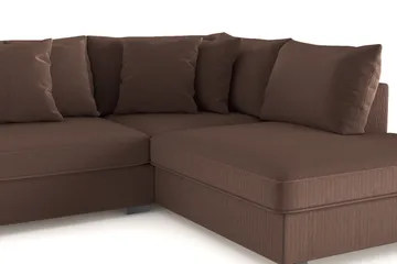Rossita 4-sits Högervänd L-formad Djup Schäslongsoffa i Manchester - Brun - Products - Möbler - Soffa - Divansoffa & schäslongsoffa - 4 sits soffa med divan