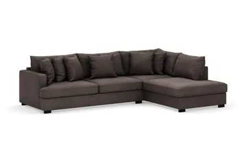 Rossita 4-sits Högervänd L-formad Djup Schäslongsoffa i Manchester - Mörkgrå - Products - Möbler - Soffa - Divansoffa & schäslongsoffa - 4 sits soffa med divan