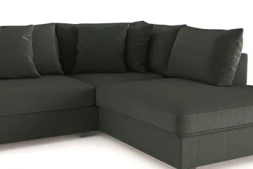 Rossita 4-sits Högervänd L-formad Djup Schäslongsoffa i Manchester - Mörkgrön - Products - Möbler - Soffa - Divansoffa & schäslongsoffa - 4 sits soffa med divan
