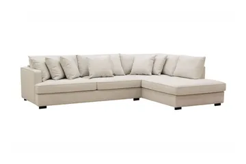 Rossita 4-sits Högervänd L-formad Djup Schäslongsoffa i Tyg - Beige - Products - Möbler - Soffa - Divansoffa & schäslongsoffa - 4 sits soffa med divan
