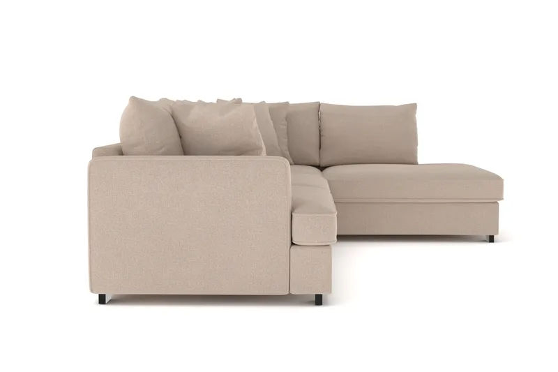Rossita 4-sits Högervänd L-formad Djup Schäslongsoffa i Tyg - Beige - Products - Möbler - Soffa - Divansoffa & schäslongsoffa - 4 sits soffa med divan