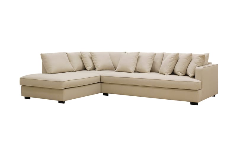 Rossita 4-sits Vänstervänd L-formad Djup Schäslongsoffa med Hel dyna i Bouclé - Beige - Products - Möbler - Soffa - Divansoffa & schäslongsoffa - 4 sits soffa med divan
