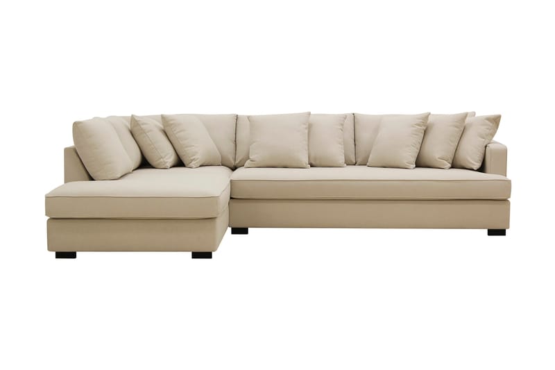 Rossita 4-sits Vänstervänd L-formad Djup Schäslongsoffa med Hel dyna i Bouclé - Beige - Products - Möbler - Soffa - Divansoffa & schäslongsoffa - 4 sits soffa med divan