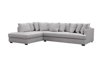 Rossita 4-sits Vänstervänd L-formad Djup Schäslongsoffa med Hel dyna i Chenille - Grå - Products - Möbler - Soffa - Divansoffa & schäslongsoffa - 4 sits soffa med divan