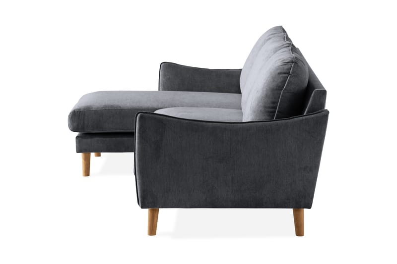 Trend Lyx 3-sits Divansoffa Vänster - Mörkgrå/Ek - Products - Möbler - Soffa - Divansoffa & schäslongsoffa - 4 sits soffa med divan