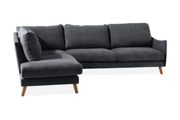 Trend Lyx 3-sits Divansoffa Vänster - Mörkgrå/Ek - Products - Möbler - Soffa - Divansoffa & schäslongsoffa - 4 sits soffa med divan