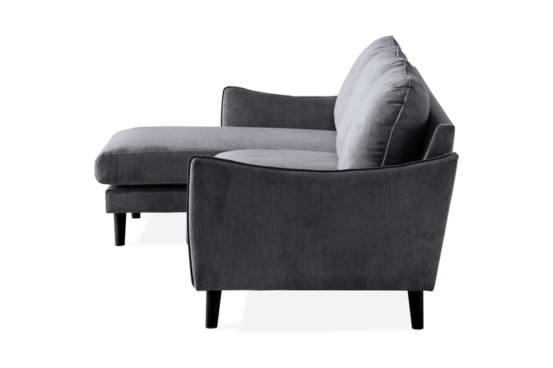 Trend Lyx 3-sits Divansoffa Vänster - Mörkgrå/Svart - Products - Möbler - Soffa - Divansoffa & schäslongsoffa - 4 sits soffa med divan
