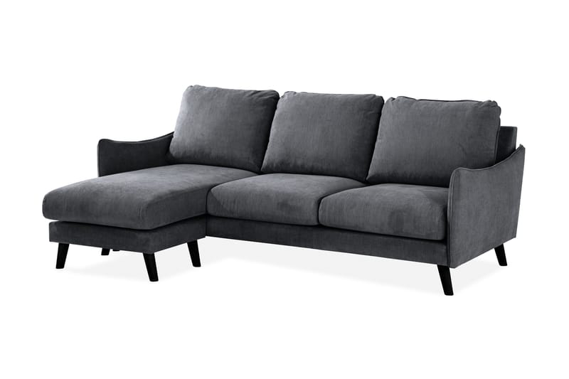 Trend Lyx 3-sits Divansoffa Vänster - Mörkgrå/Svart - Products - Möbler - Soffa - Divansoffa & schäslongsoffa - 4 sits soffa med divan