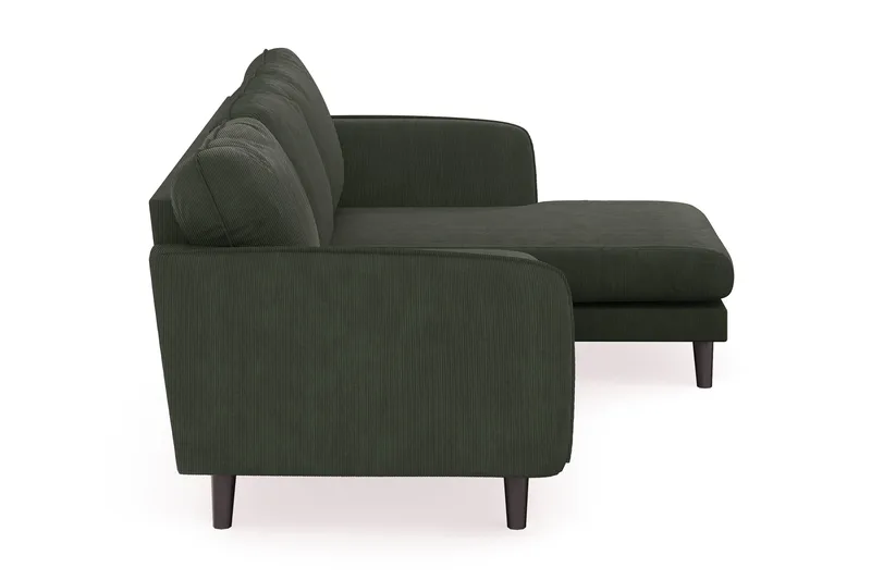 Trend Lyx 3-sits Högervänd L-formad Divansoffa i Manchester - Mörkgrön - Products - Möbler - Soffa - Divansoffa & schäslongsoffa - 4 sits soffa med divan